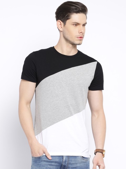 

Jack & Jones Black & Grey Colorblocked T-Shirt