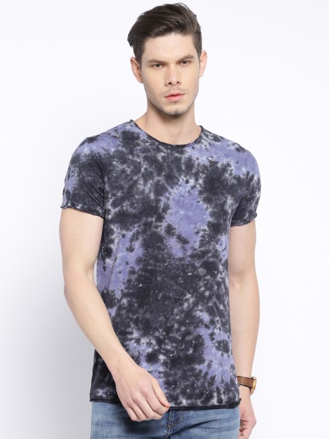 

Jack & Jones Premium Charcoal Grey & Purple Dyed T-shirt