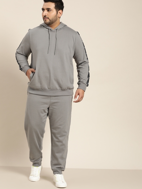 

Sztori Men Plus Size Grey Solid Track Suit