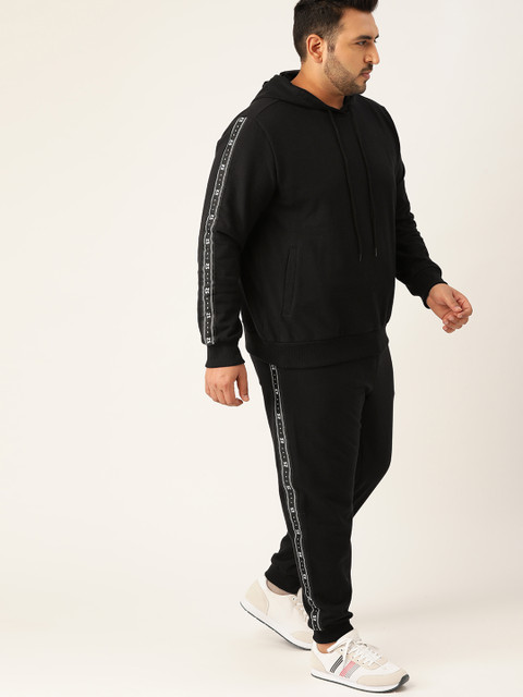 

Sztori Men Plus Size Black Solid Track Suits