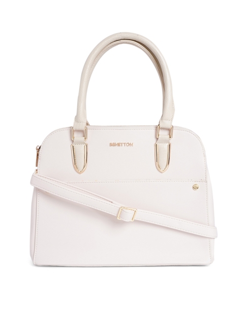 

United Colors of Benetton White Solid Handheld Bag