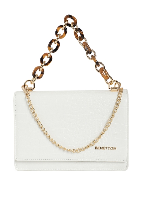 

United Colors of Benetton Off White Textured Satchel