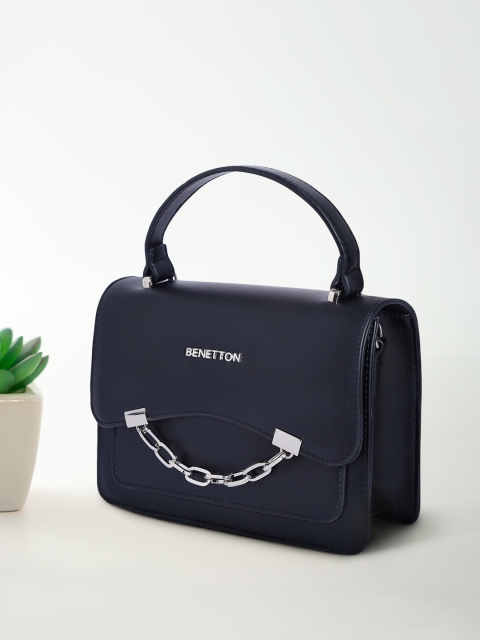 

United Colors of Benetton Black Structured Satchel