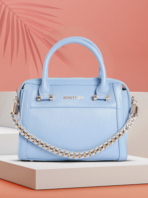 

United Colors of Benetton Blue Structured Handheld Bag