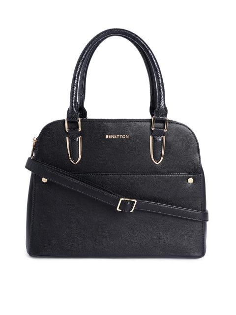 

United Colors of Benetton Black Structured Satchel