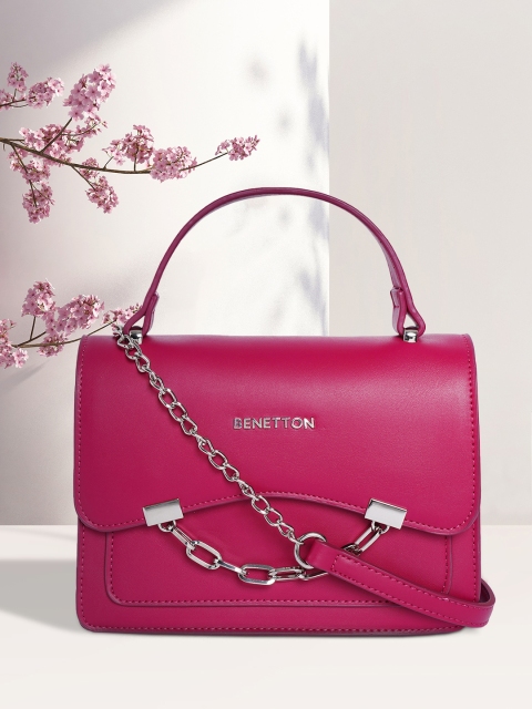 

United Colors of Benetton Pink Solid Satchel