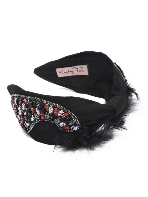 

Knotty Tail Women Black Embellished Headband