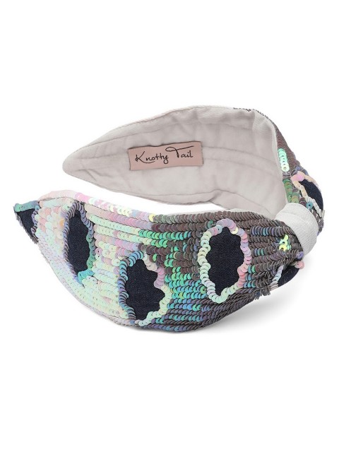 

Knotty Tail Black Multicoloured Embellished Headband