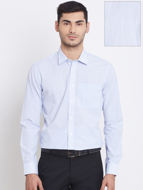 

Urban Nomad Men White & Blue Slim Fit Striped Formal Shirt