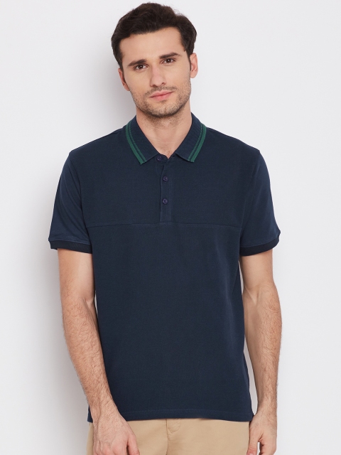 

Urban Nomad Men Navy Blue Solid Polo Collar T-Shirt
