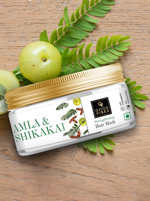 

Good Vibes Amla Shikakai Strengthening Hair Mask 200 g, Transparent