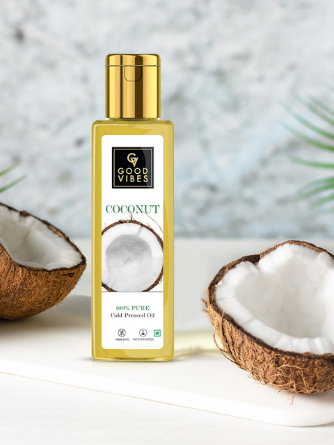 

Good Vibes 100% Pure Coconut Carrier Oil Cold Pressed - 200 ml, Transparent