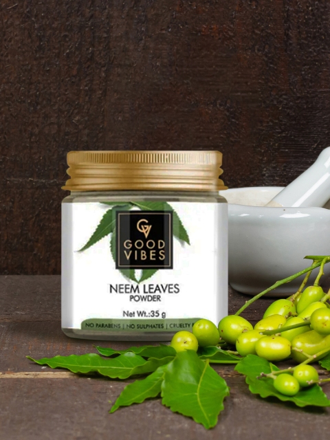 

Good Vibes Pack of 3 Neem Leaves Powder - 35 g each, Transparent