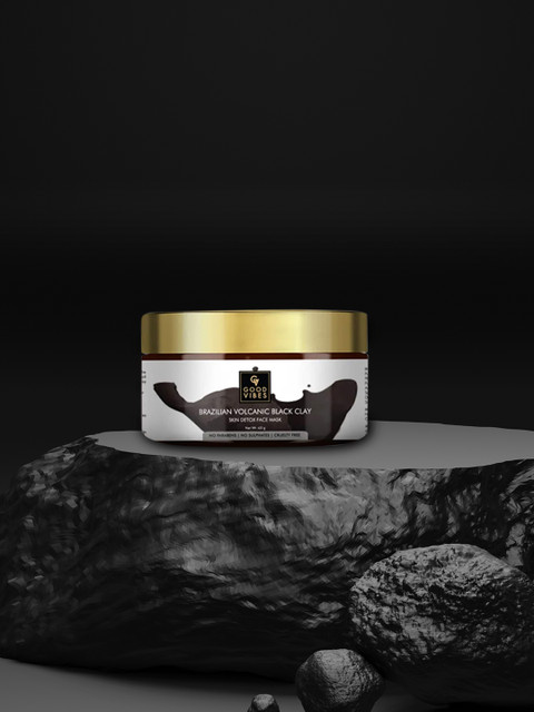

Good Vibes Brazilian Volcanic Black Clay Skin Detox Face Mask 60 g, Transparent