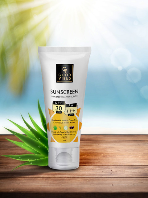 

Good Vibes Wide Spectrum Sunscreen with SPF 30 - 100 g, Transparent