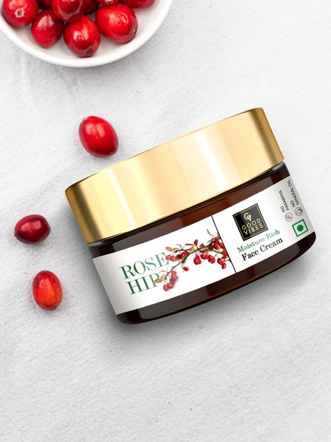 

Good Vibes Rosehip Moisture Rich Face Cream 100 g, Transparent