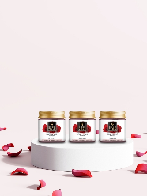 

Good Vibes Set of 3 Powder - Rose Petals - 30 g each, Transparent