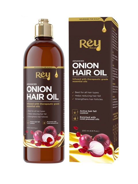 

Rey Naturals Onion Hair Oil - 200 ml, Transparent