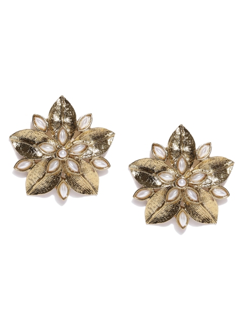 

Fida Gold-Toned Floral Oversized Stud Earrings