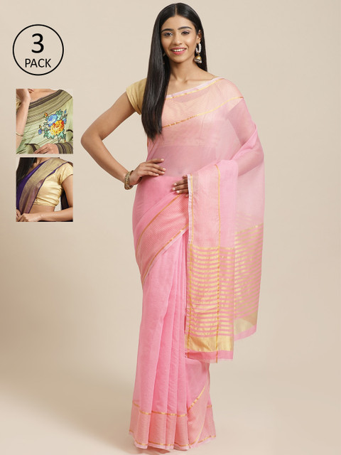 

KALINI Pack Of 3 Saree, Pink