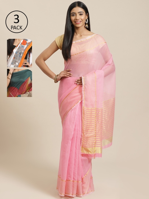 

KALINI Pack Of 3 Saree, Pink