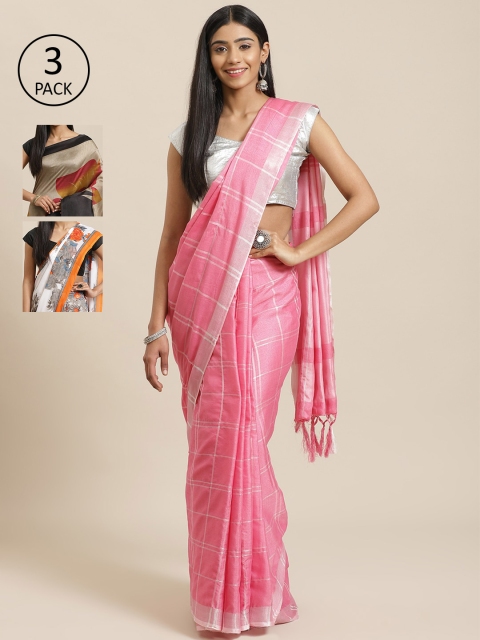 

KALINI Pack Of 3 Saree, Pink