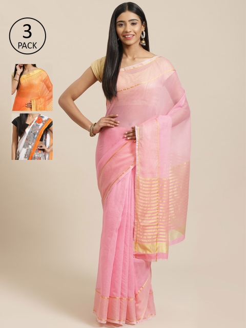 

KALINI Pack Of 3 Saree, Pink