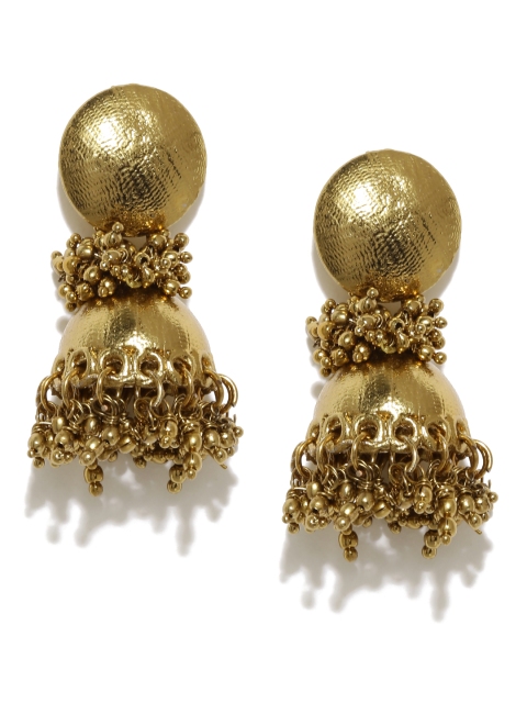 

Fida Gold-Toned Textured Jhumka Earrings