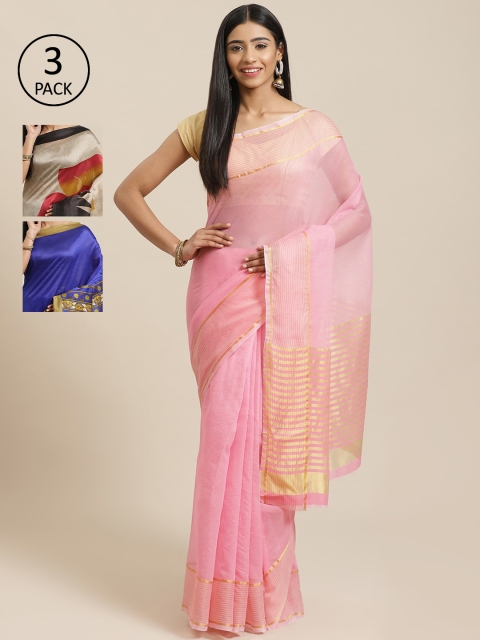 

KALINI Pack Of 3 Saree, Pink