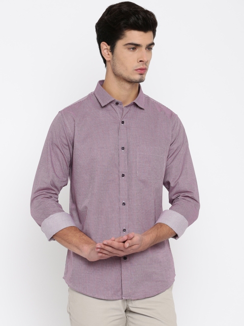 

Basics Red & Navy Checked Slim Fit Casual Shirt