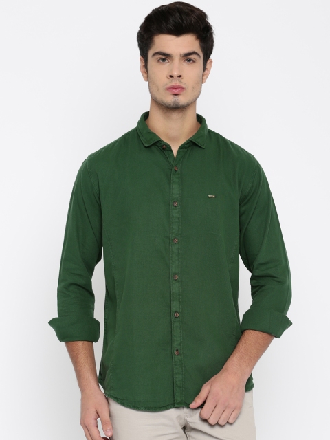 

Basics Green Slim Fit Casual Shirt
