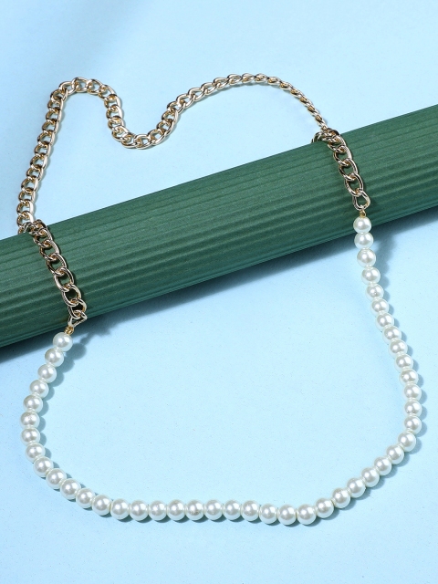 

Zaveri Pearls Off White Gold-Plated Necklace