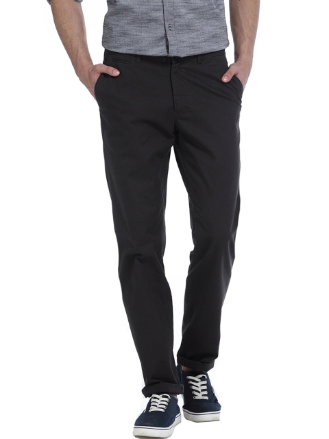 

Basics Men Charcoal Grey Slim Fit Solid Chinos