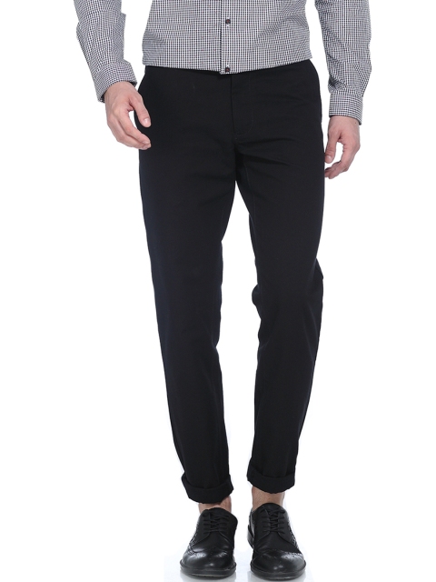 

Basics Men Black Slim Fit Solid Chinos