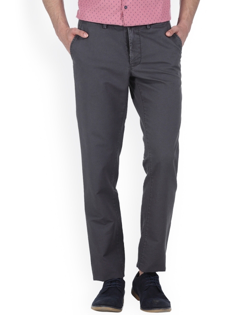 

Basics Men Grey Slim Fit Solid Regular Trousers