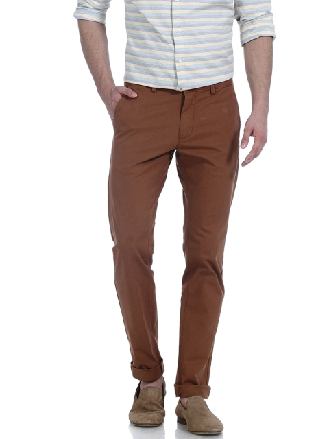 

Basics Men Brown Tapered Fit Solid Chinos