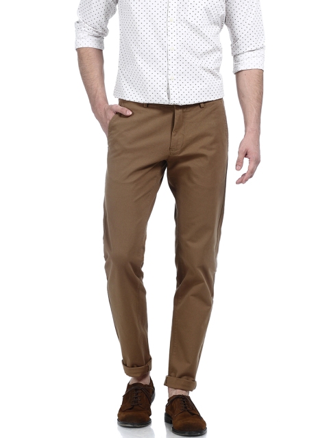 

Basics Men Brown Tapered Fit Solid Chinos
