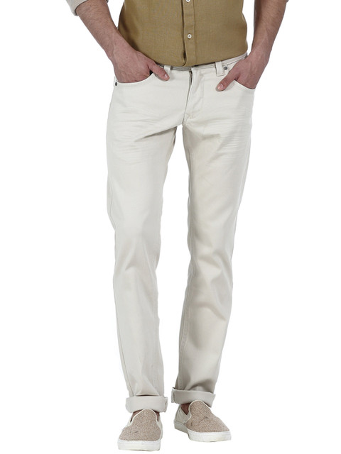 

Basics Men Beige Skinny Fit Solid Trousers