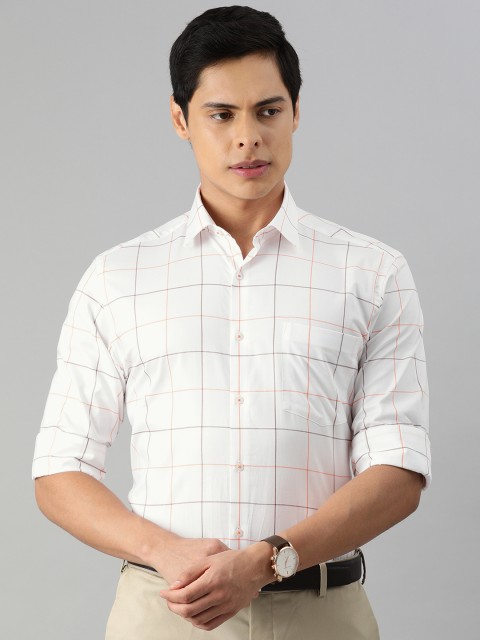 

Arrow Men White Windowpane Checks Formal Shirt