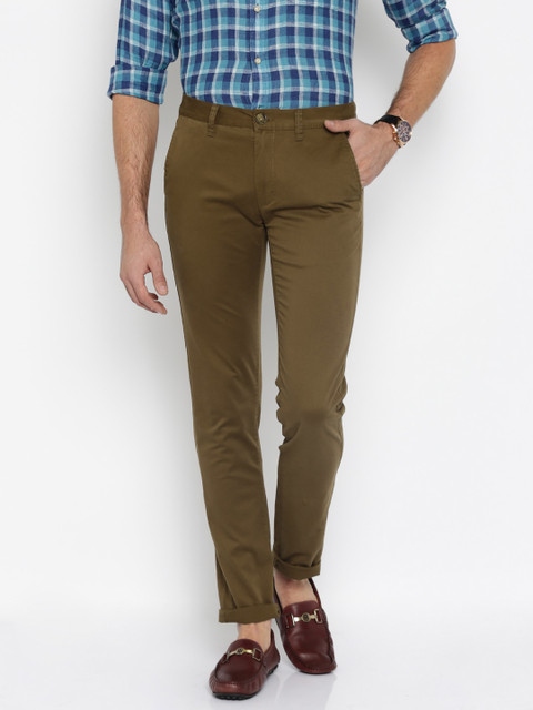 

Peter England Casuals Brown Super-Slim Chino Trousers