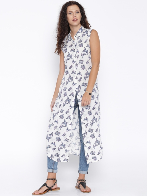 

Tokyo Talkies White Printed Maxi Top