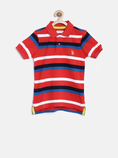 

U.S. Polo Assn. Kids Boys Red Striped Polo T-shirt