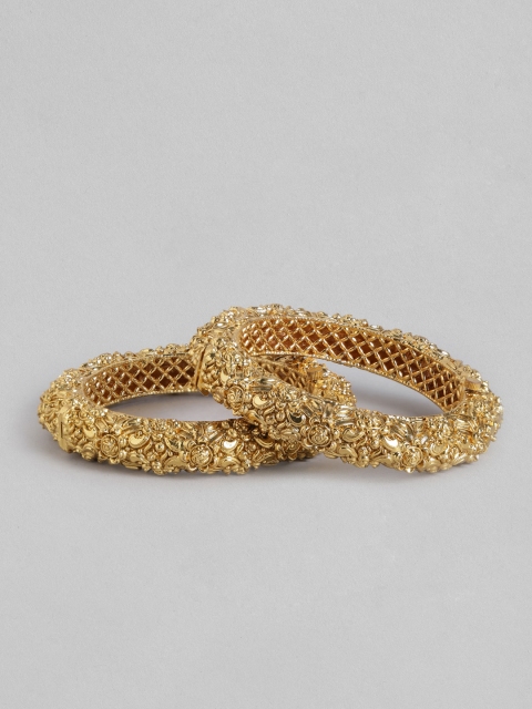 

MUCH MORE Set of 2 Gold-Plated Textured Bangles