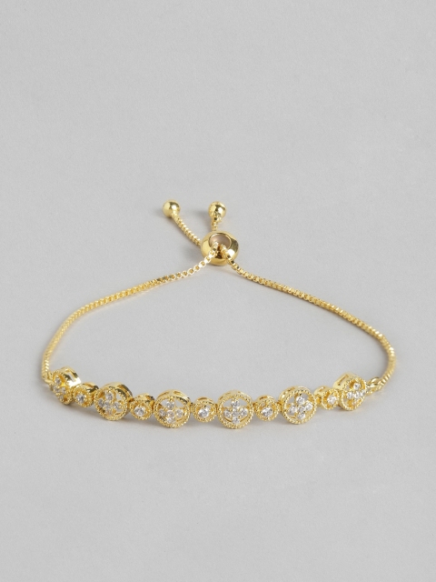 

MUCH MORE Women Gold-Plated Stone-Studded Link Bracelet