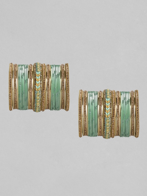

MUCH MORE Set of 54 Green Gold-Plated Bangles