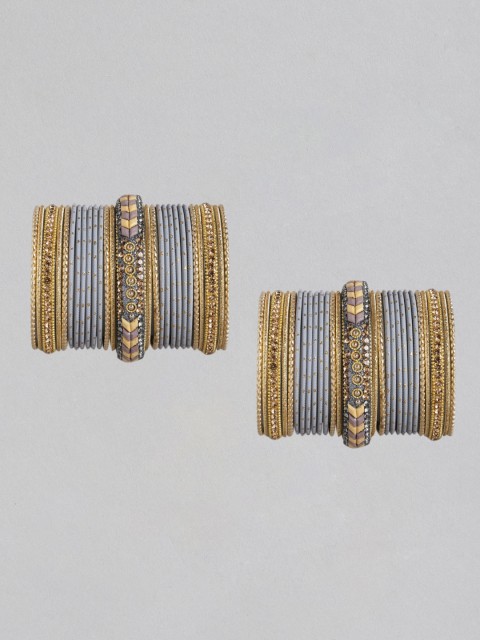 

MUCH MORE Set of 54 Grey Gold-Plated Bangles