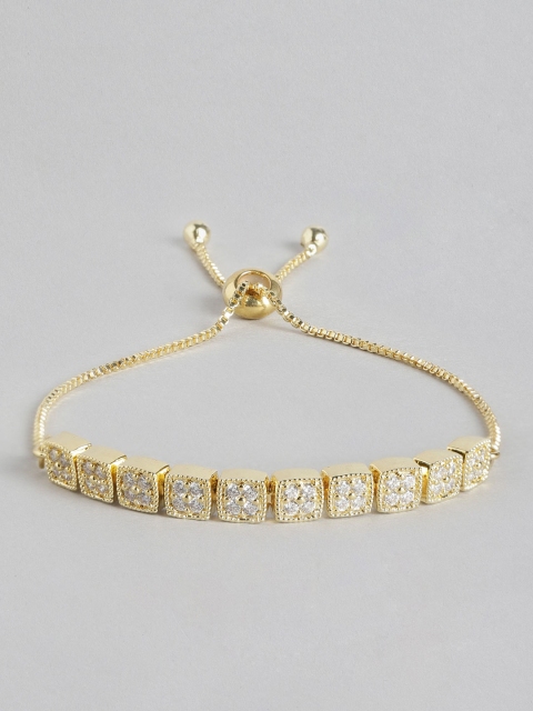 

MUCH MORE Women Gold-Plated Stone-Studded Link Bracelet