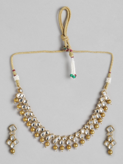 

MUCH MORE Gold-Plated Stone-Studded & Beaded Jewellery Set