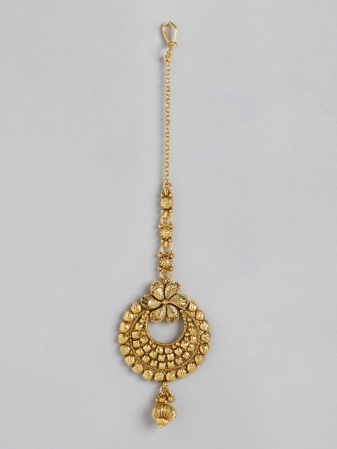 MUCH MORE Gold-Plated Textured Maang Tika