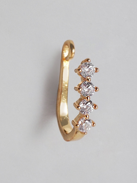 

MUCH MORE Gold-Plated Stone-Studded Clip-On Nosepin